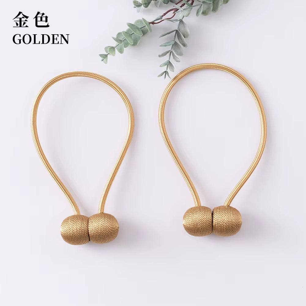 Elegant Magnetic Curtain Tiebacks – 2-Pack Decorative Polyester Buckle Clips for Effortless Style and Hold