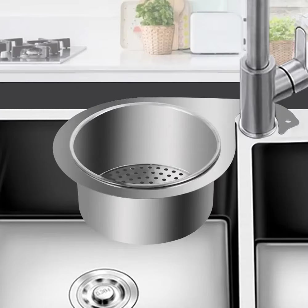 Stainless Steel Kitchen Swan Sink Strainer Basket Hanging Waste Drain Filter Basket Fruit Vegetable Drainer Sponge Rack Storage