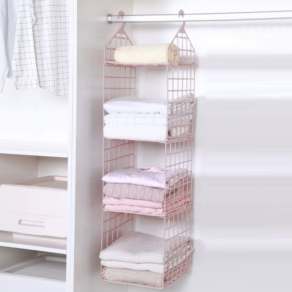 ClosetMax™ Foldable Hanging Organizer – Multi-Tier Space Saver for Pajamas, Coats, Sweaters & More
